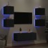 Muebles de TV de pared con LED 6 pzas madera ingeniería