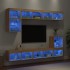 Muebles TV pared con LED 8 pzas madera ingeniería roble