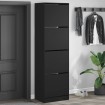 Mueble zapatero con 4 cajones abatibles negro 60x42x204 cm