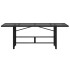 Mesa de jardín superficie de vidrio ratán PE negro 190x80x74