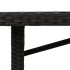 Mesa de jardín superficie de vidrio ratán PE negro 190x80x74