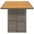 Mesa de jardín superficie de madera ratán PE gris 190x80x74