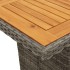 Mesa de jardín superficie de madera ratán PE gris 190x80x74