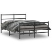 Estructura de cama con cabecero y estribo metal negro 140x200cm