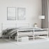 Estructura cama metal con cabecero y estribo blanco 183x213