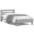 Estructura de cama cabecero luces LED gris Sonoma 100x200