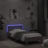 Estructura de cama cabecero luces LED gris Sonoma 100x200