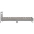 Estructura de cama cabecero luces LED gris Sonoma 100x200