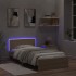 Estructura de cama cabecero luces LED roble Sonoma 100x200