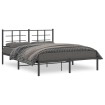 Estructura de cama con cabecero metal negro 160x200 cm