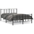 Estructura de cama cabecero y estribo metal negro 140x190