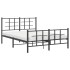 Estructura de cama cabecero y estribo metal negro 140x190