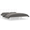 Estructura de cama de metal con cabecero blanco 183x213 cm