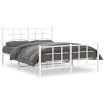 Estructura cama metal con cabecero y estribo blanco 140x200 cm