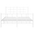 Estructura cama metal con cabecero y estribo blanco 140x200