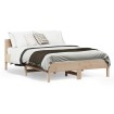 Estructura de cama con cabecero madera maciza pino 140x190 cm