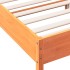 Estructura cama con cabecero madera pino marrón cera 135x190