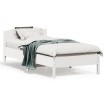 Estructura de cama con cabecero madera pino blanco 90x190 cm