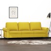 Sofá de 3 plazas terciopelo amarillo 180 cm