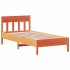 Estructura cama con cabecero madera pino marrón cera 90x200