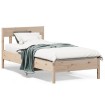 Estructura de cama con cabecero madera maciza pino 100x200 cm