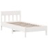 Estructura de cama con cabecero madera pino blanco 90x190