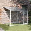 Jaula de perros techo y puerta acero galvanizado gris 2x2x2 m