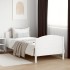 Estructura de cama con cabecero madera de pino blanca 90x200