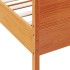 Estructura cama con cabecero madera pino marrón cera 90x190