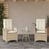 Sillones reclinables de jardín con cojines beige 2 uds ratán