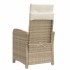 Sillones reclinables de jardín con cojines beige 2 uds ratán