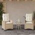 Sillones reclinables de jardín con cojines beige 2 uds ratán