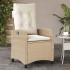 Sillones reclinables de jardín con cojines beige 2 uds ratán