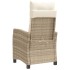 Sillones reclinables de jardín con cojines beige 2 uds ratán