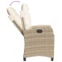 Sillones reclinables de jardín con cojines beige 2 uds ratán