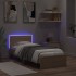 Estructura de cama cabecero luces LED roble Sonoma 90x190