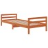 Estructura de cama madera maciza de pino marrón cera 75x190