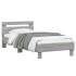 Cama con cabecero madera de ingeniería gris Sonoma 75x190