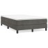 Cama box spring con colchón terciopelo gris oscuro 120x190