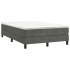 Cama box spring con colchón terciopelo gris oscuro 120x190