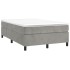 Cama box spring con colchón terciopelo gris claro 120x190