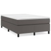 Cama box spring con colchón cuero sintético gris 120x190 cm