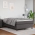 Cama box spring con colchón cuero sintético gris 120x190