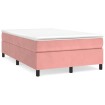 Cama box spring con colchón terciopelo rosa 120x190 cm