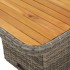 Mesa de jardín ratán sintético y madera acacia gris 80x80x71