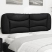 Cabecero de cama acolchado cuero sintético negro 160 cm