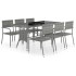 Set comedor jardín 7 pzas ratán sintético gris antracita y