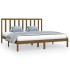 Estructura de cama madera maciza de pino marrón miel 200x200