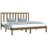 Estructura de cama madera maciza de pino marrón miel 200x200