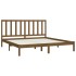 Estructura de cama madera maciza de pino marrón miel 200x200